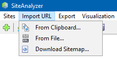 SiteAnalyzer, Import URL