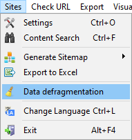 SiteAnalyzer, Data Defragmentation