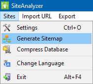 SiteAnalyzer, sitemap generation