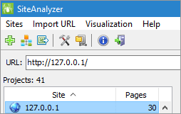 SiteAnalyzer, Añadida la capacidad de análisis locales de los sitios.